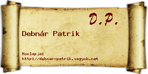 Debnár Patrik névjegykártya