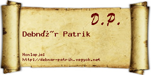 Debnár Patrik névjegykártya