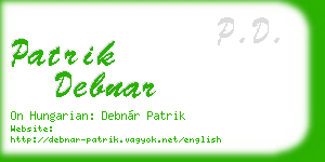 patrik debnar business card